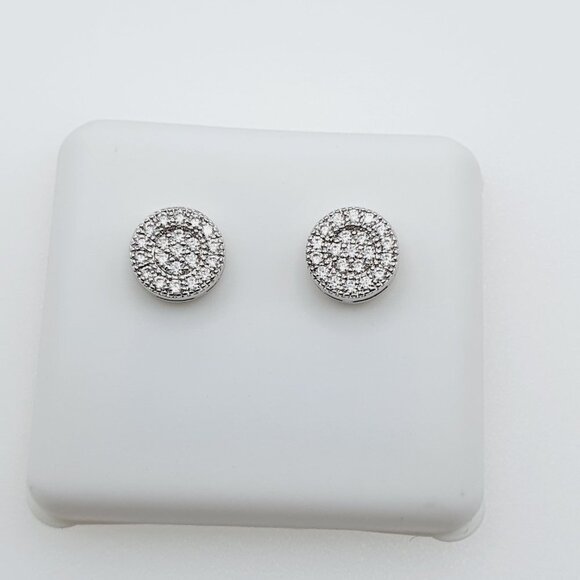 - "925 Sterling Silver Plated CZ Earrings, INUS1BR174 - Picture 1 of 9